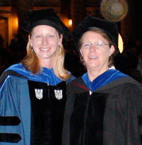 At the 2010 graduation of one of Pat's doctoral students, Twyla Michelle Blickley.