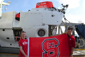 McVeigh and Eggleston in front of DSV Alvin